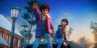 Onze et Mike dans la série animée Stranger Things Tales From ’85 à Hawkins en 1985