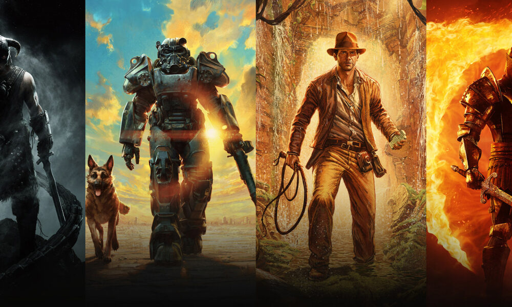 Montage des licences Bethesda avec Fallout, Indiana Jones, Oblivion et Skyrim réunies sur Switch 2
