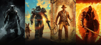 Montage des licences Bethesda avec Fallout, Indiana Jones, Oblivion et Skyrim réunies sur Switch 2