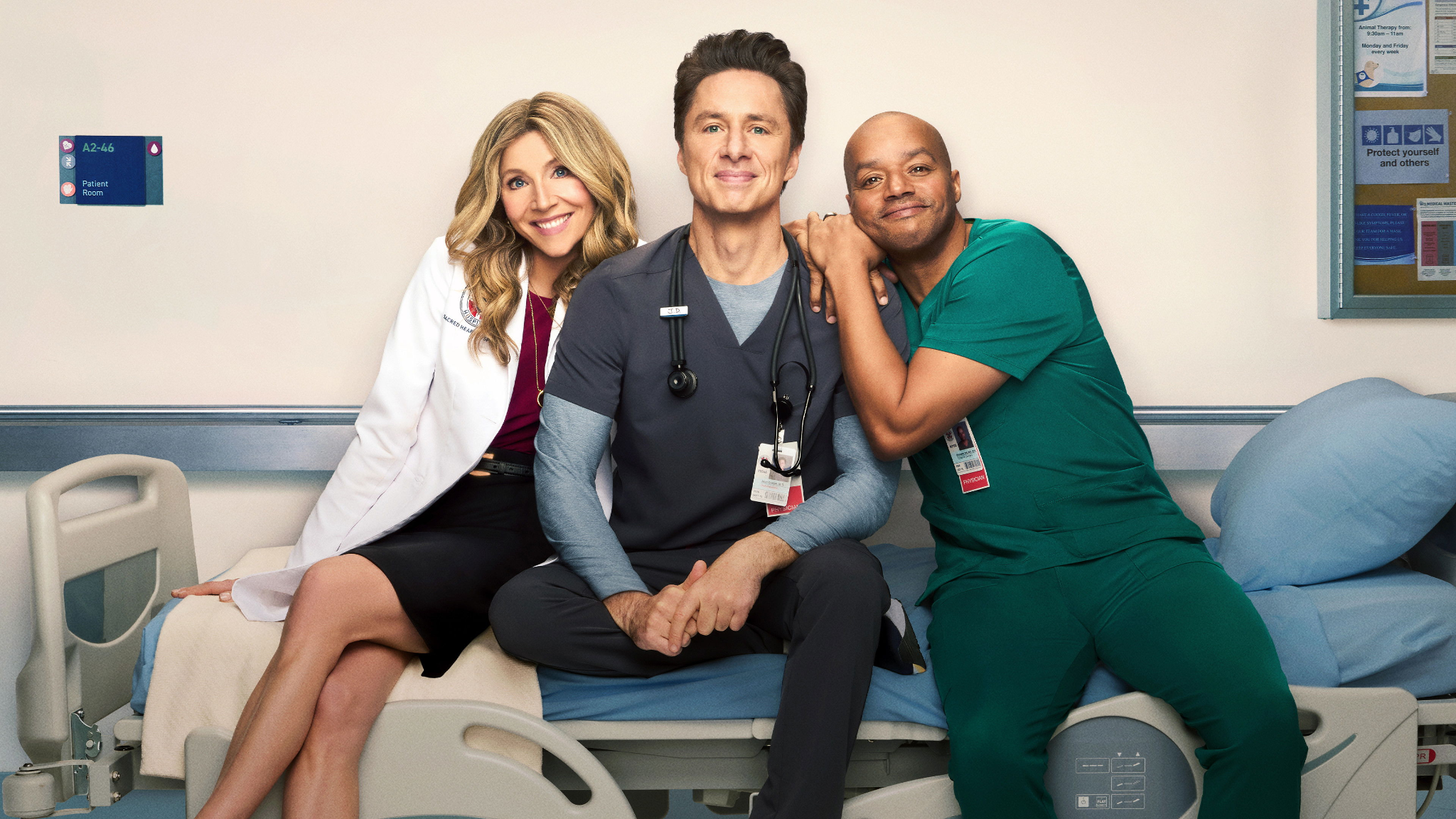 Zach Braff, Donald Faison et Sarah Chalke réunis dans la saison 10 de Scrubs à l’hôpital Sacré-Cœur