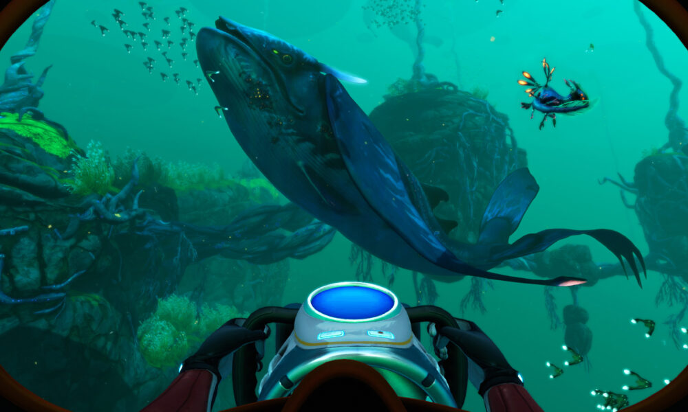 Créature marine géante observée lors d’une exploration sous-marine dans Subnautica Below Zero