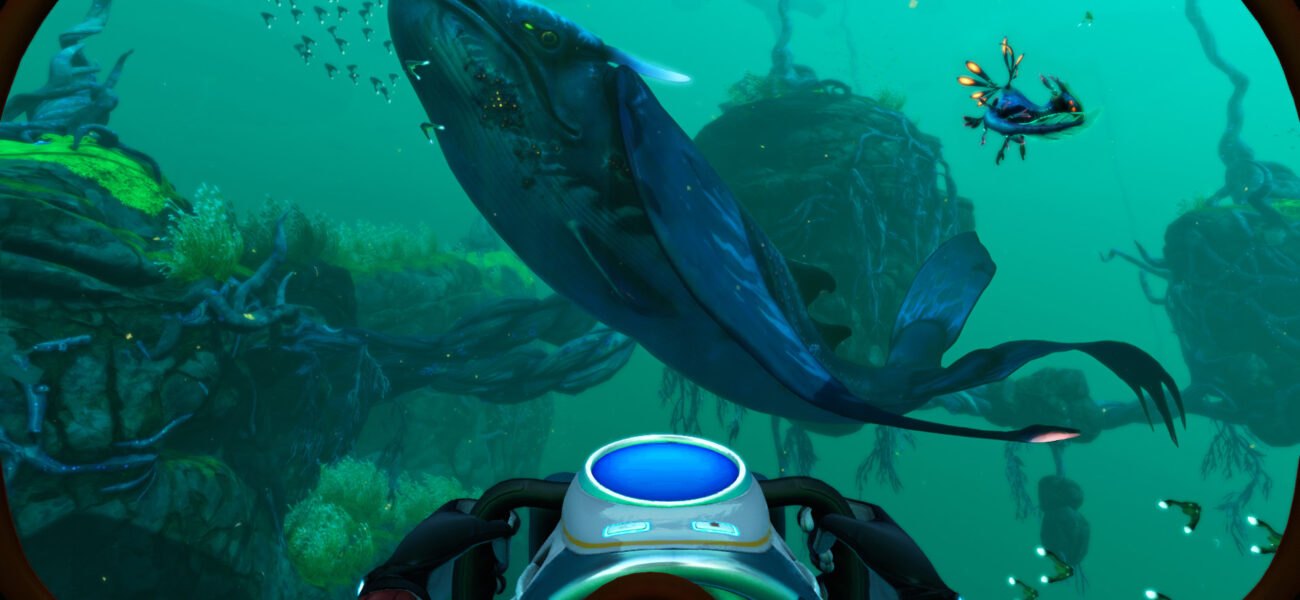 Créature marine géante observée lors d’une exploration sous-marine dans Subnautica Below Zero