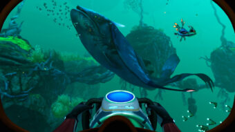 Créature marine géante observée lors d’une exploration sous-marine dans Subnautica Below Zero
