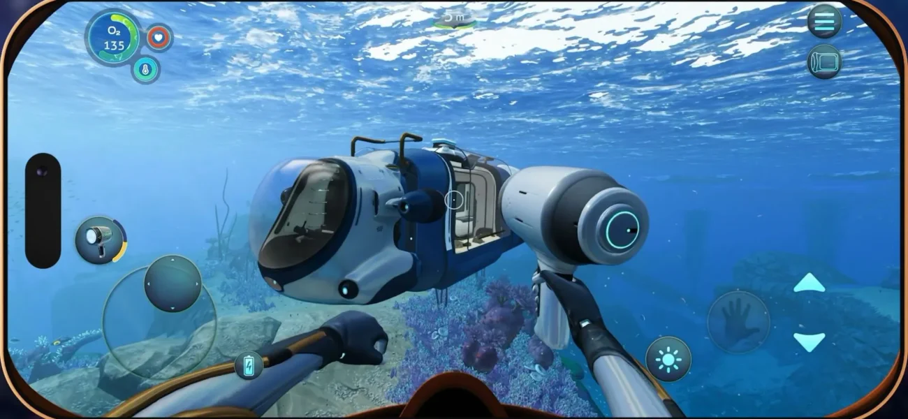 Outil de Subnautica Below Zero utilisé sous l’eau lors d’une phase d’exploration
