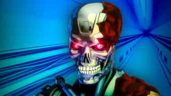 Terminator aux yeux rouges dans la série animée Terminator Zero sur Netflix