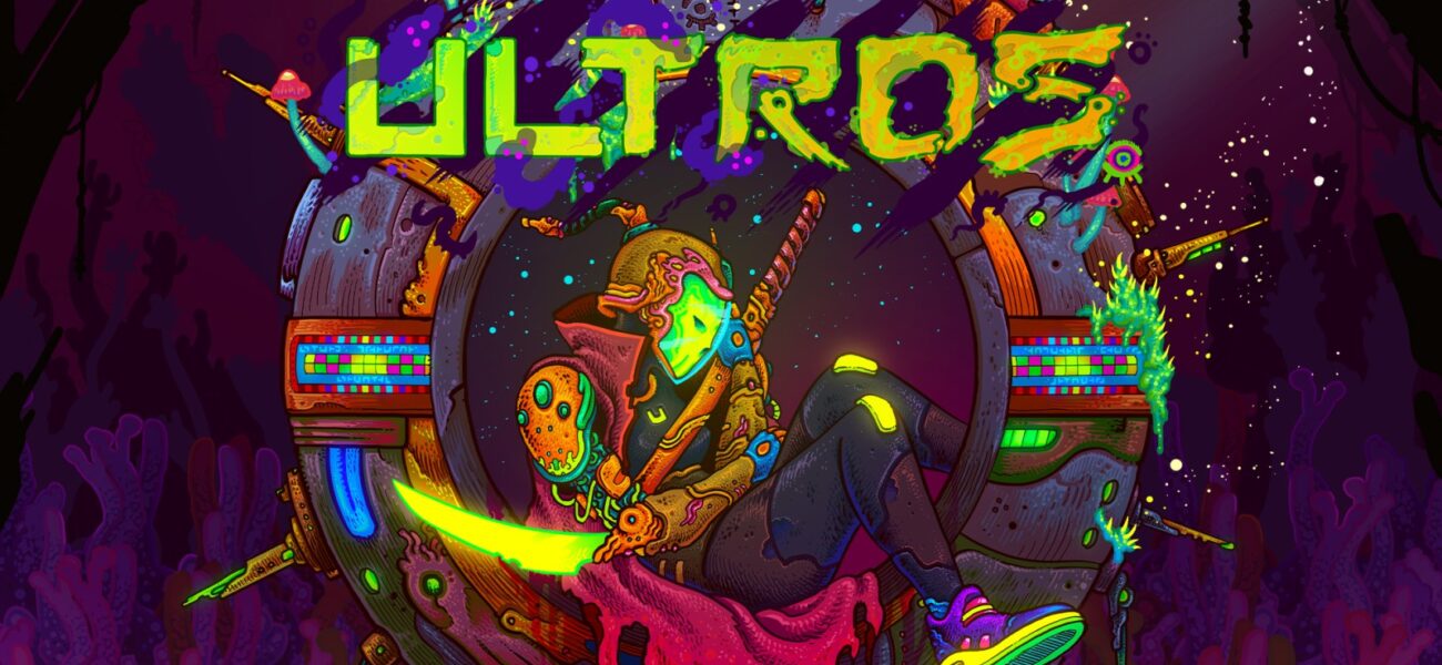 Illustration colorée d’Ultros montrant un personnage dans un univers psychédélique de science-fiction