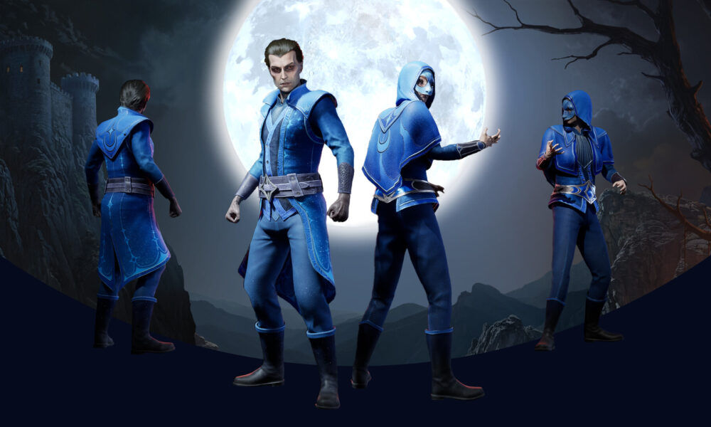 Personnages vampires de Vampires Bloodlord Rising posant sous la pleine lune dans un univers sombre