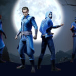 Personnages vampires de Vampires Bloodlord Rising posant sous la pleine lune dans un univers sombre