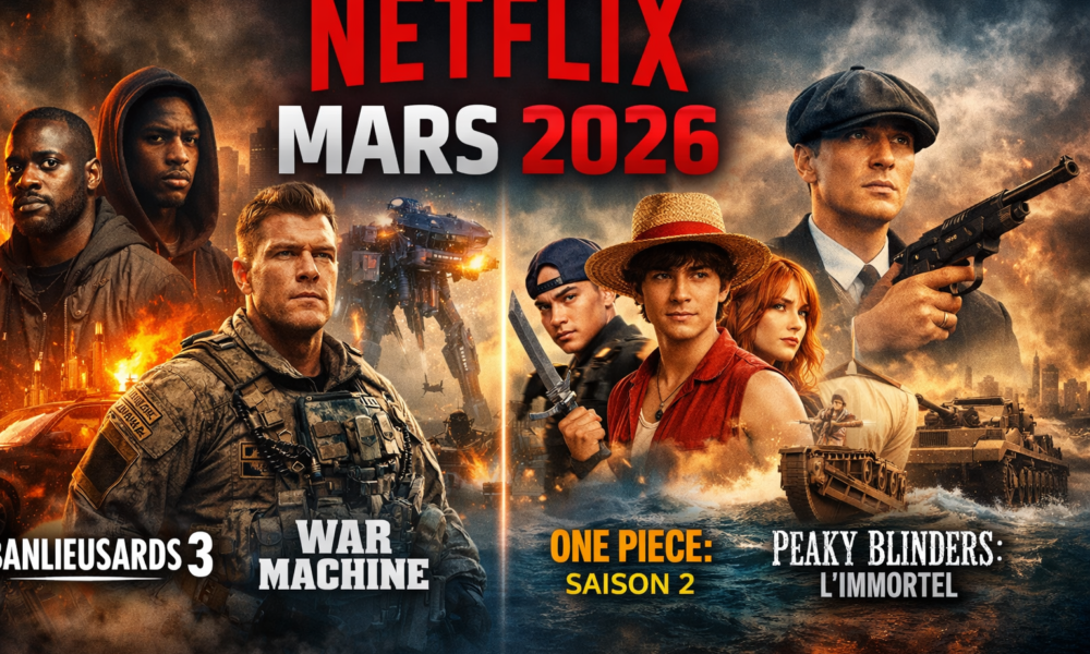 Nouveautés Netflix mars 2026 avec Peaky Blinders L’Immortel, One Piece saison 2, Banlieusards 3 et War Machine